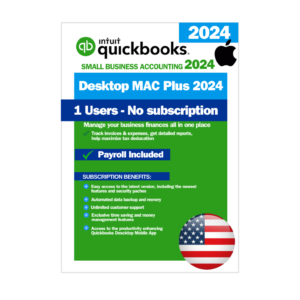 QuickBooks Desktop Mac Plus 2024 with Payroll - Lifetime License - USA Version